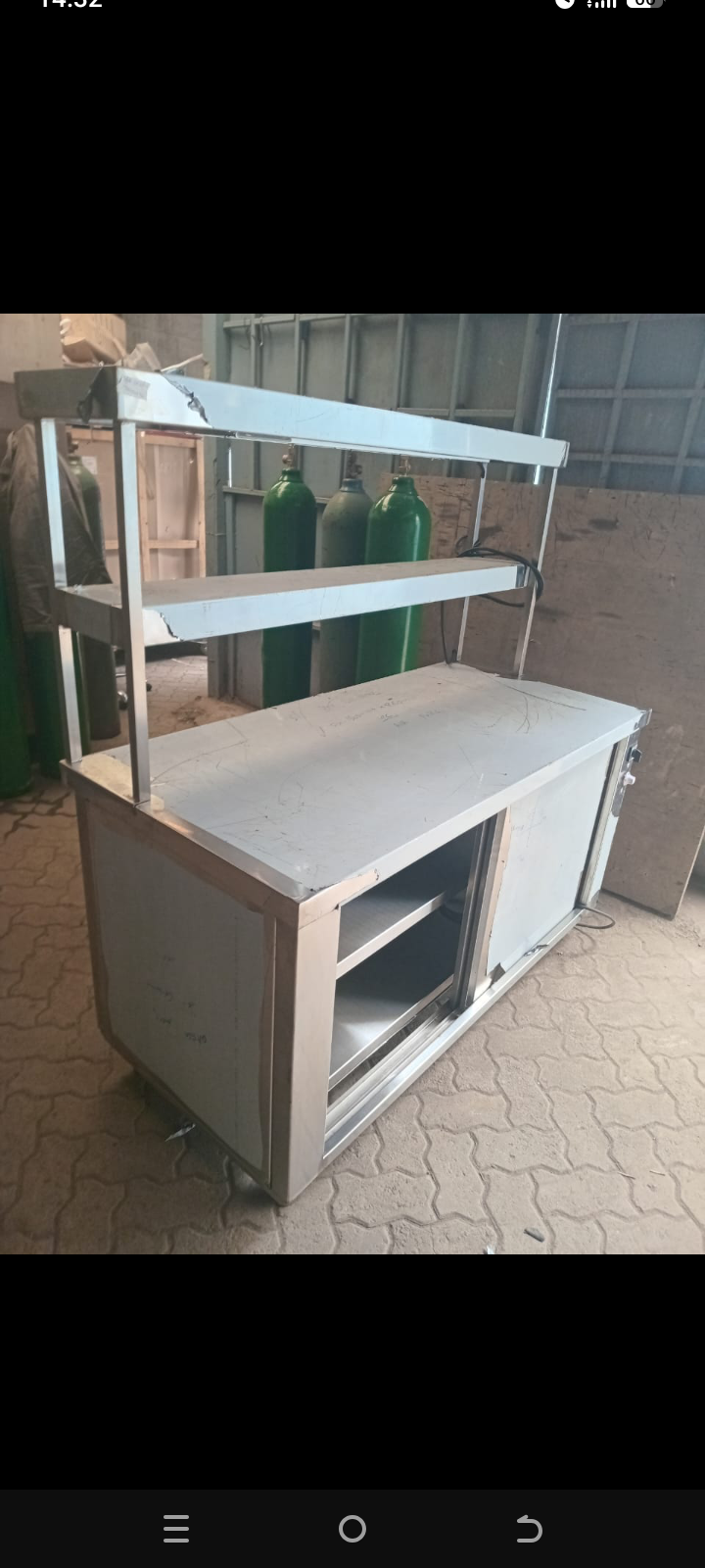 Stainless Steel Cabinet with Overshelves